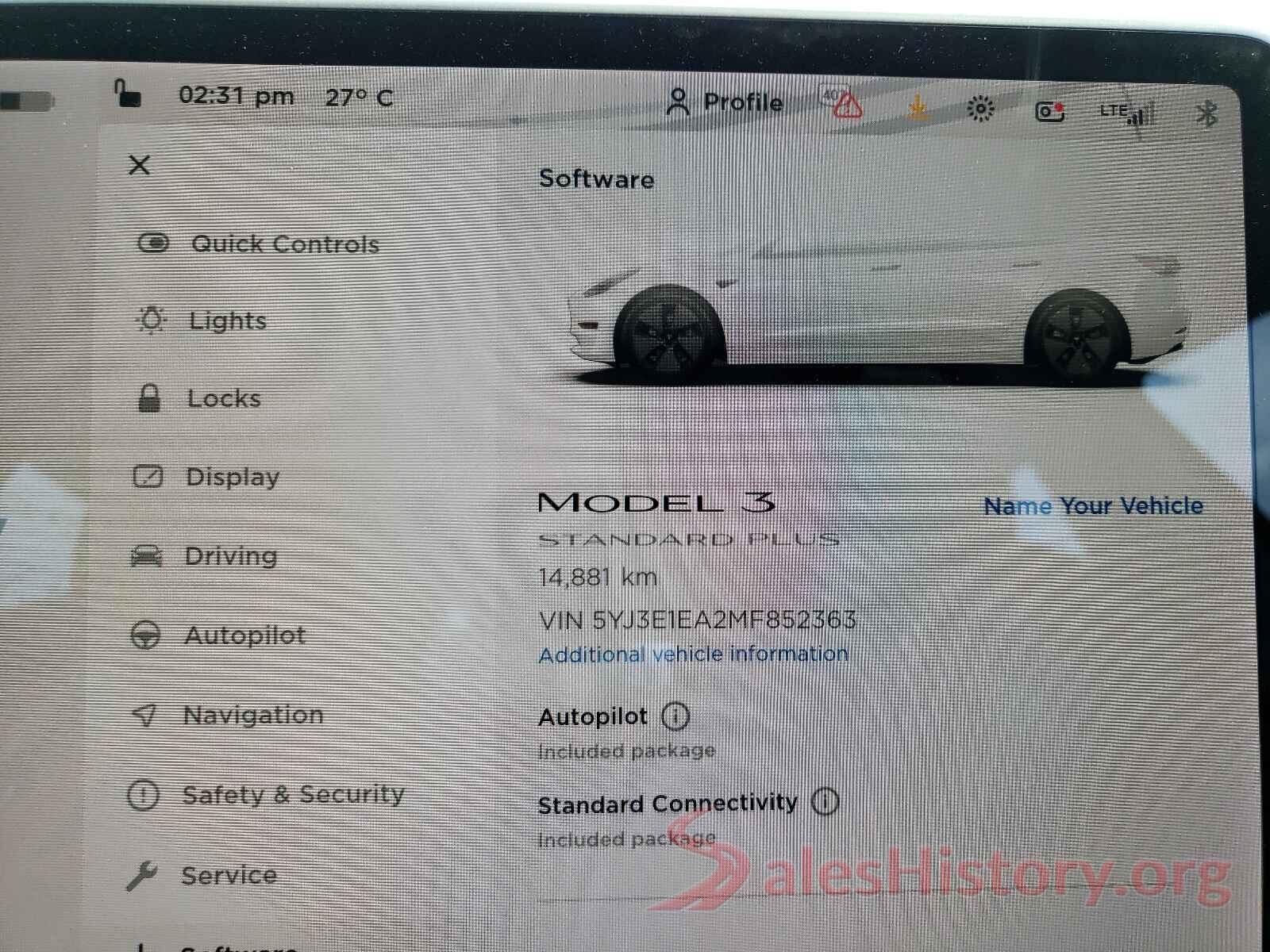 5YJ3E1EA2MF852363 2021 TESLA MODEL 3