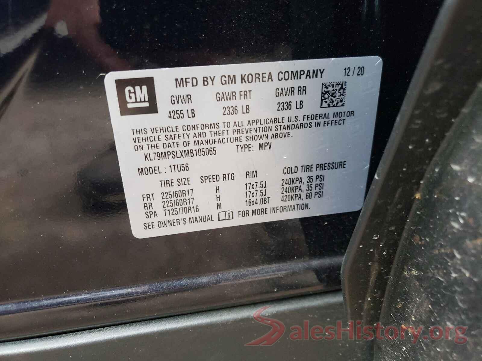 KL79MPSLXMB105065 2021 CHEVROLET TRAILBLAZE