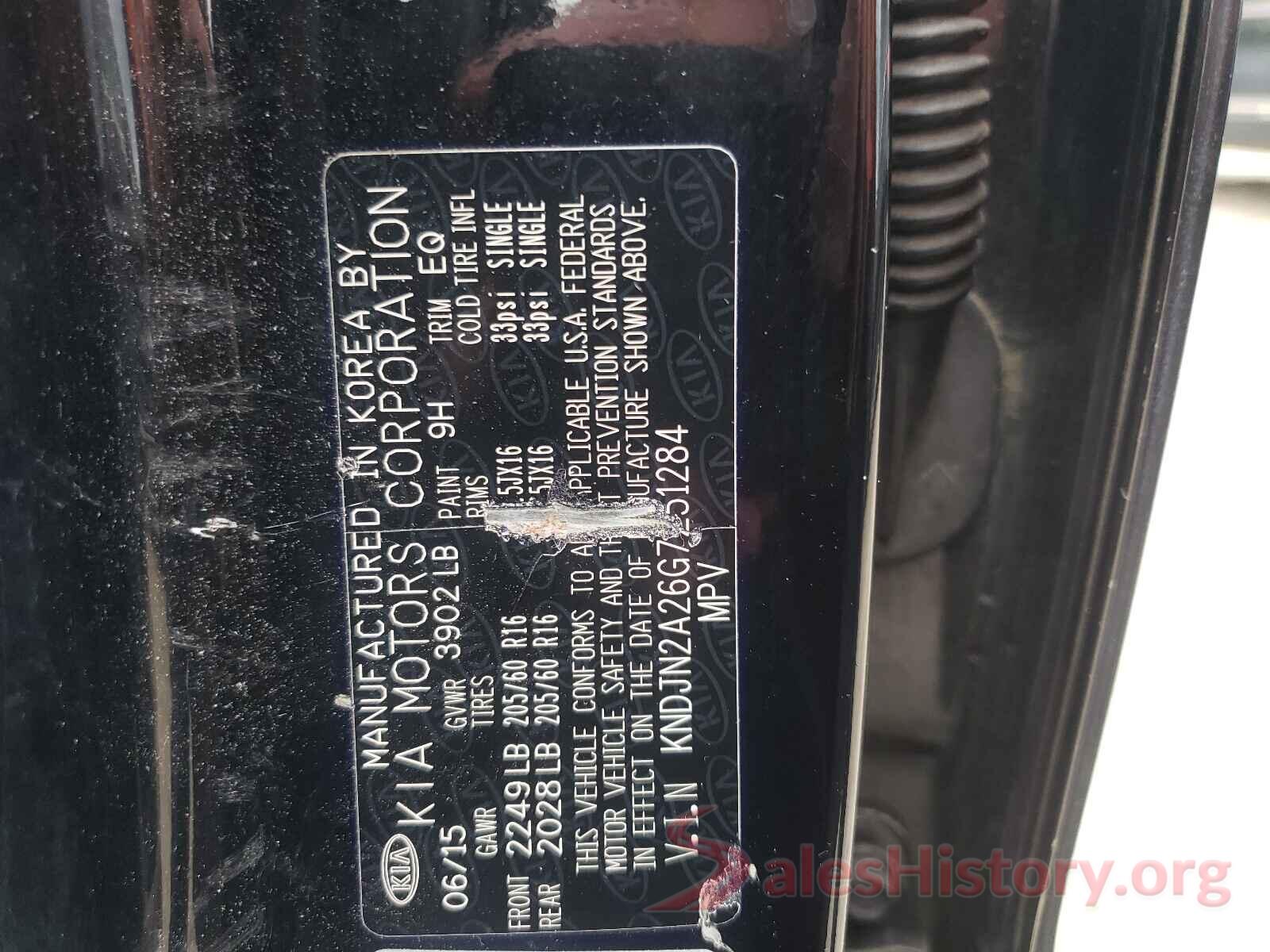 KNDJN2A26G7251284 2016 KIA SOUL