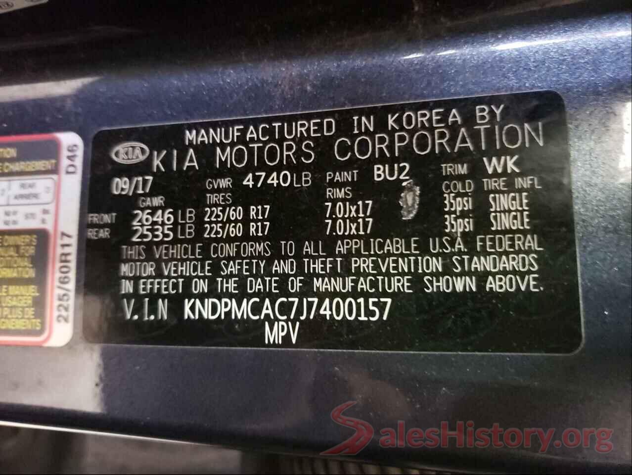 KNDPMCAC7J7400157 2018 KIA SPORTAGE