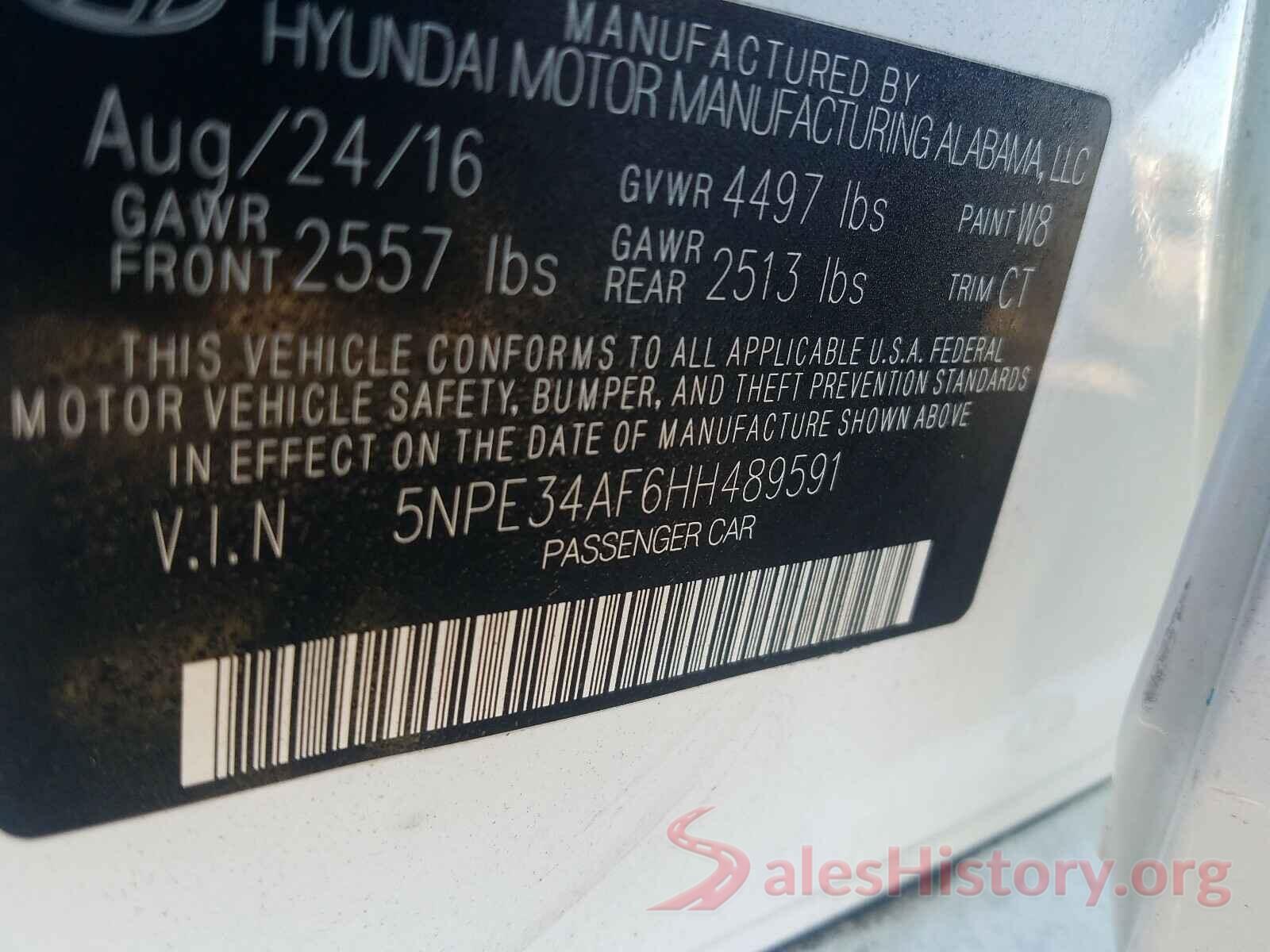 5NPE34AF6HH489591 2017 HYUNDAI SONATA