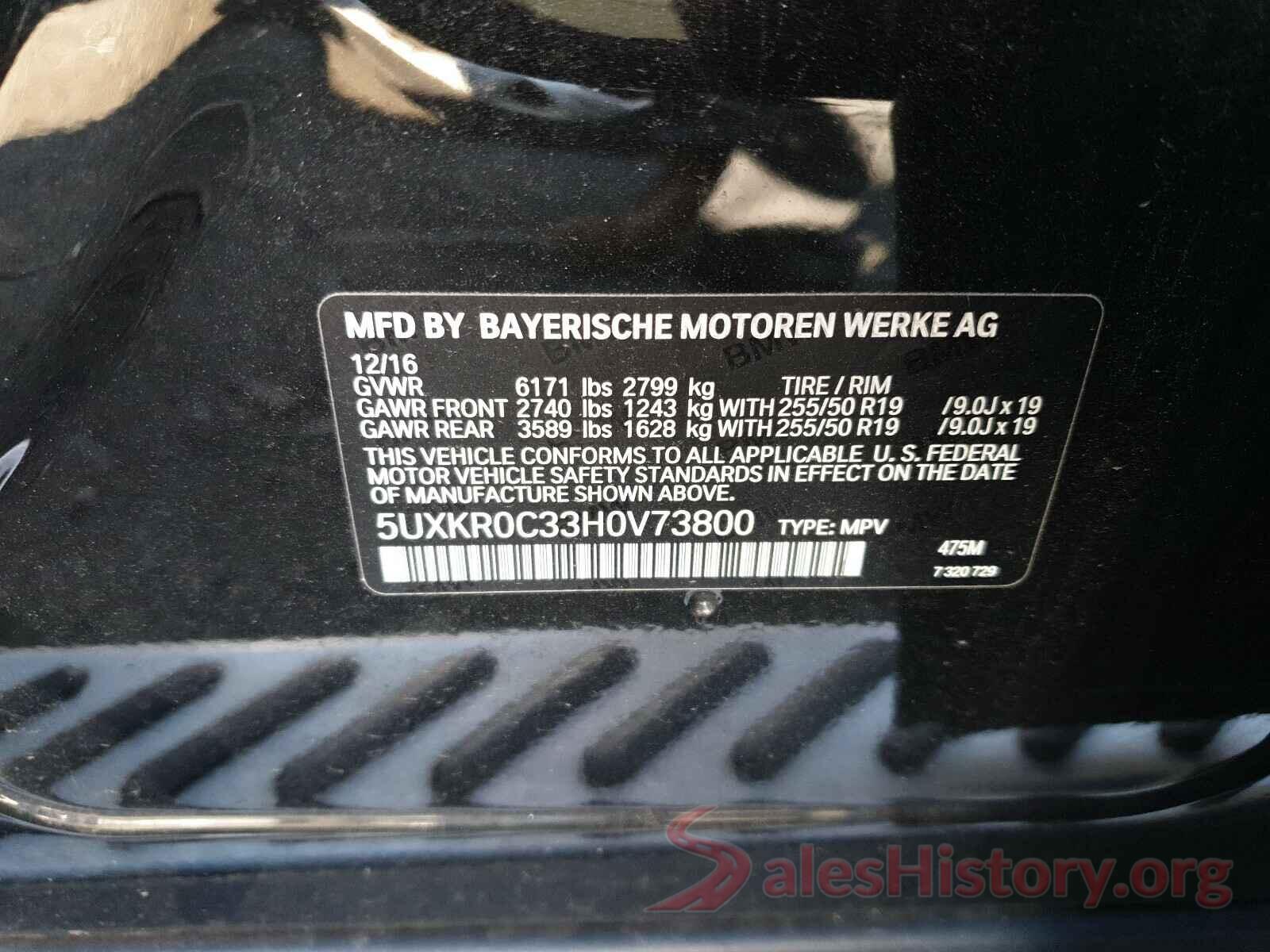 5UXKR0C33H0V73800 2017 BMW X5