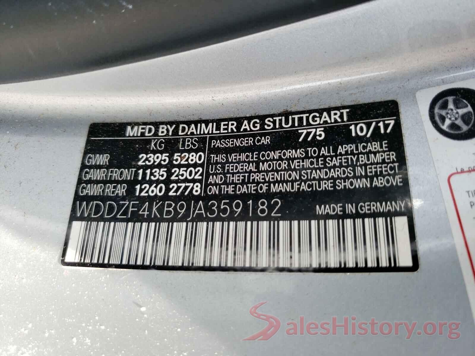 WDDZF4KB9JA359182 2018 MERCEDES-BENZ E-CLASS