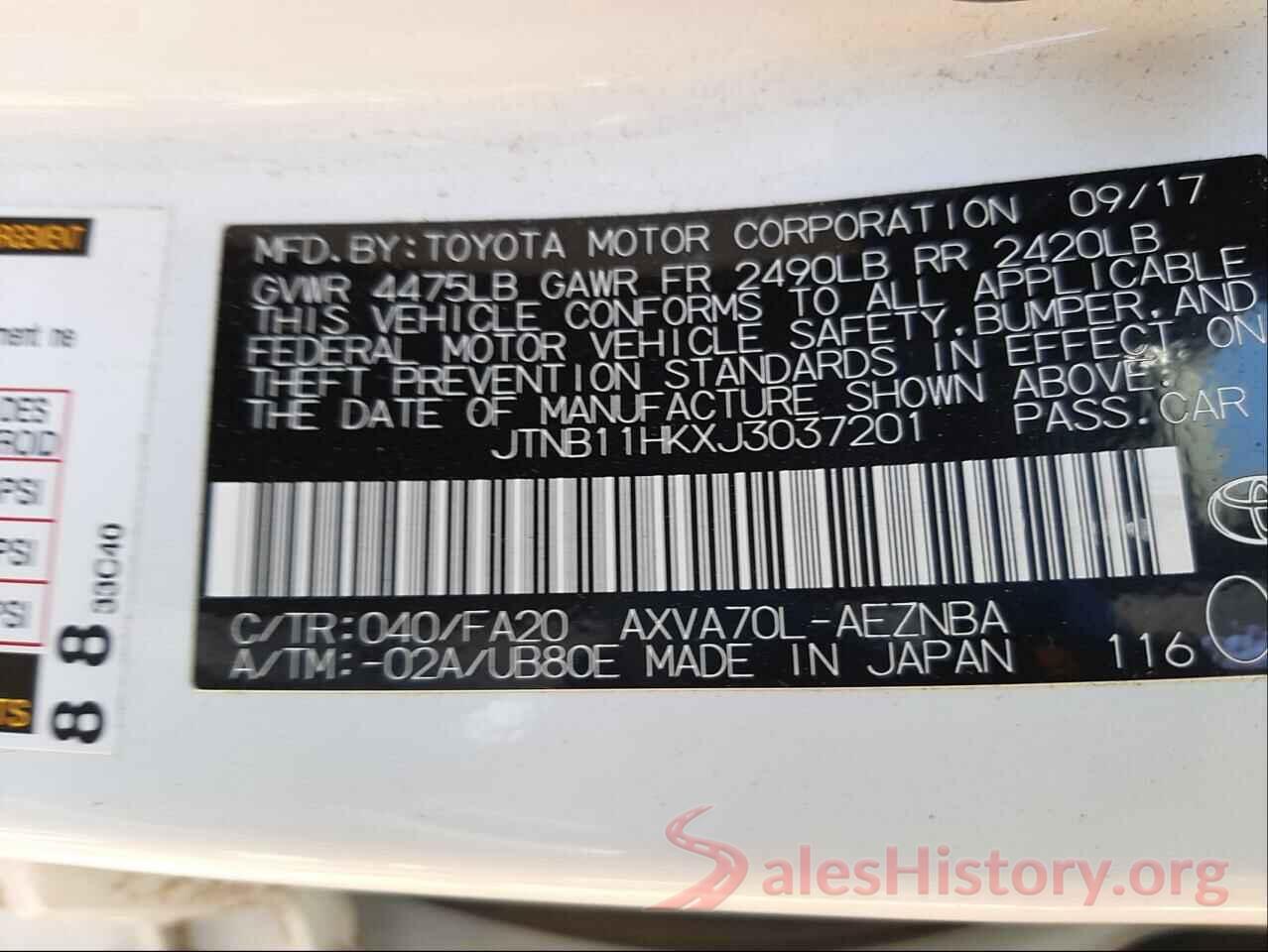 JTNB11HKXJ3037201 2018 TOYOTA CAMRY