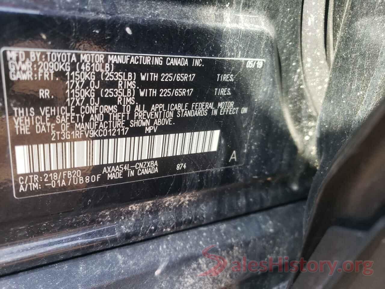 2T3G1RFV9KC012117 2019 TOYOTA RAV4