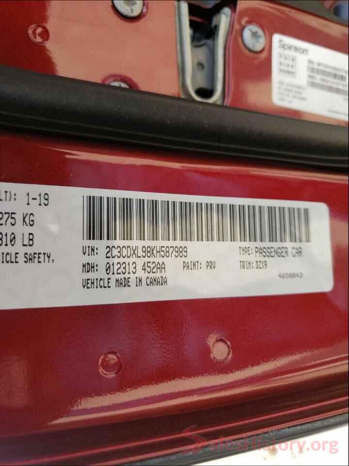 2C3CDXL98KH587989 2019 DODGE CHARGER