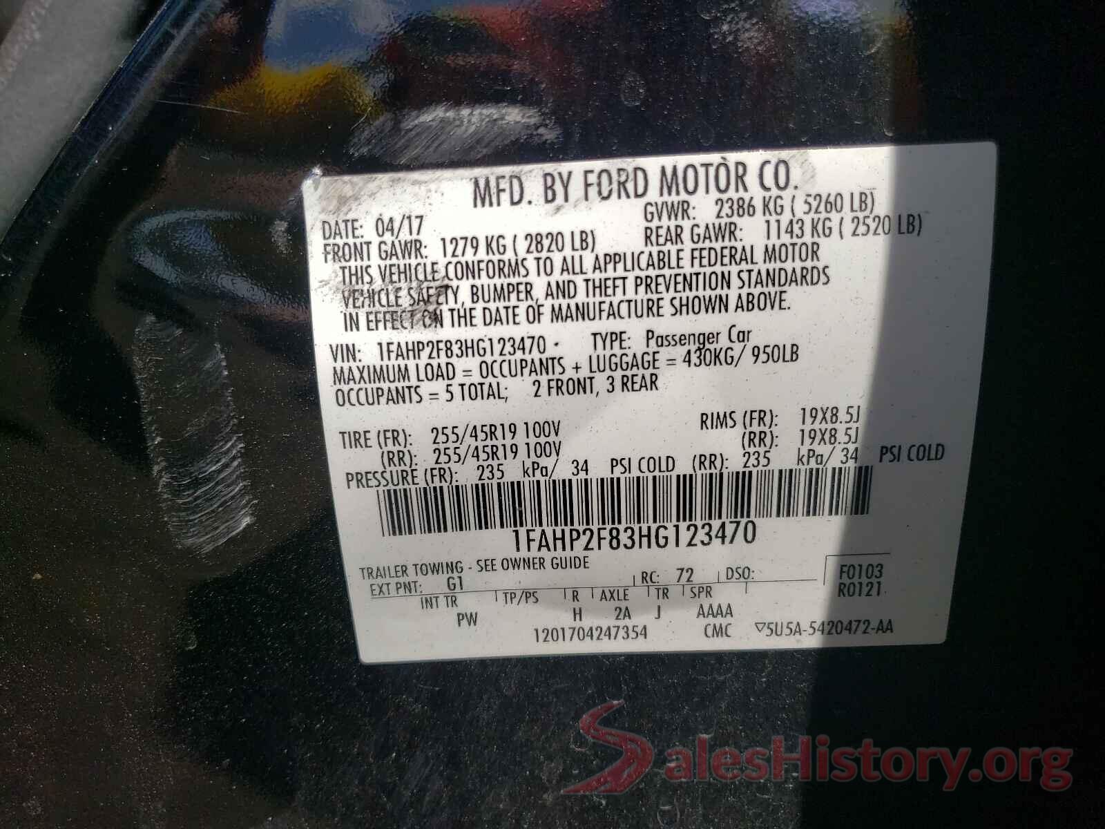 1FAHP2F83HG123470 2017 FORD TAURUS