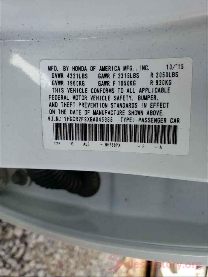 1HGCR2F9XGA045988 2016 HONDA ACCORD