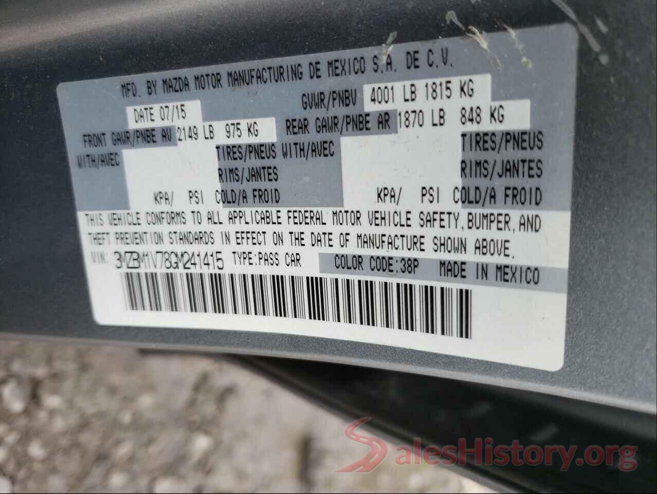 3MZBM1V78GM241415 2016 MAZDA 3