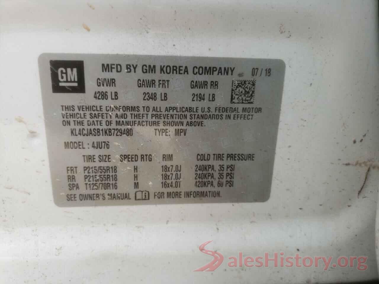 KL4CJASB1KB729480 2019 BUICK ENCORE