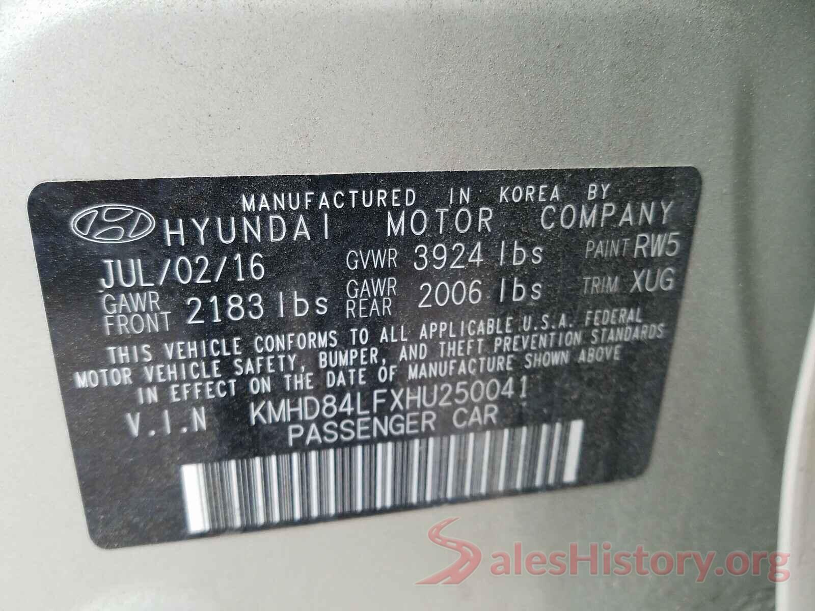 KMHD84LFXHU250041 2017 HYUNDAI ELANTRA