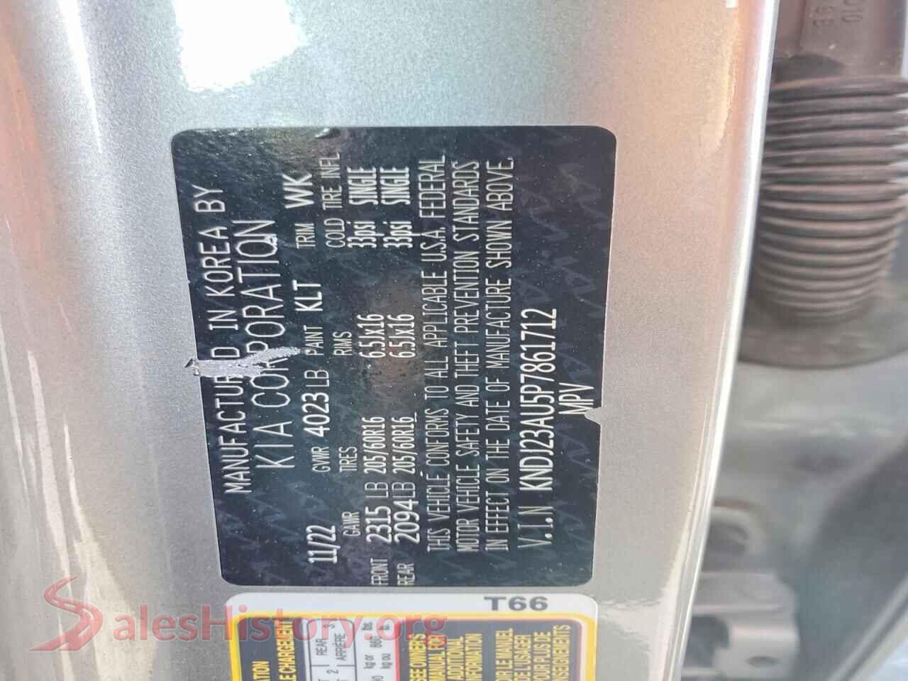 2023 KIA SOUL VIN KNDJ23AU5P7861712, wheel and tire