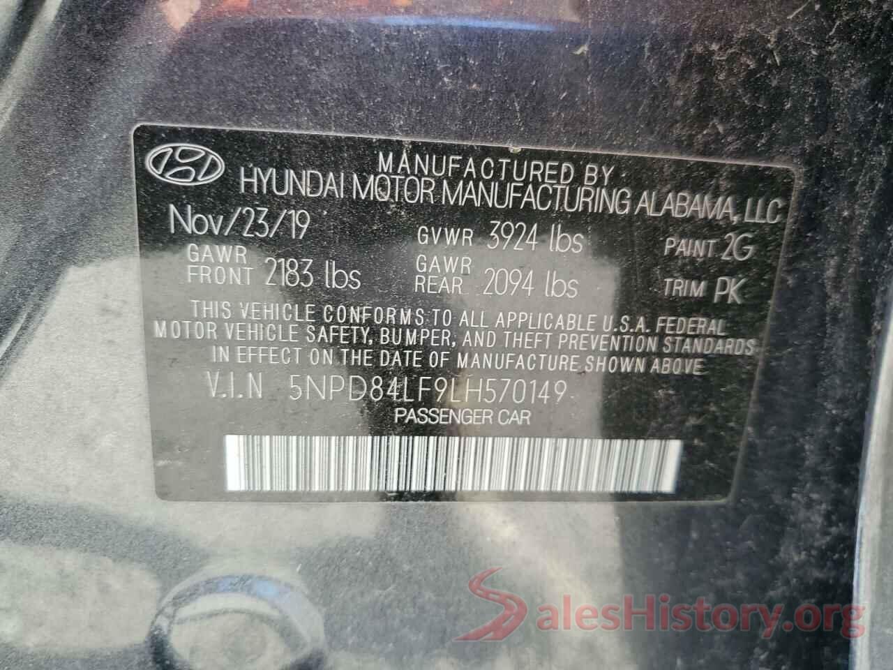 5NPD84LF9LH570149 2020 HYUNDAI ELANTRA