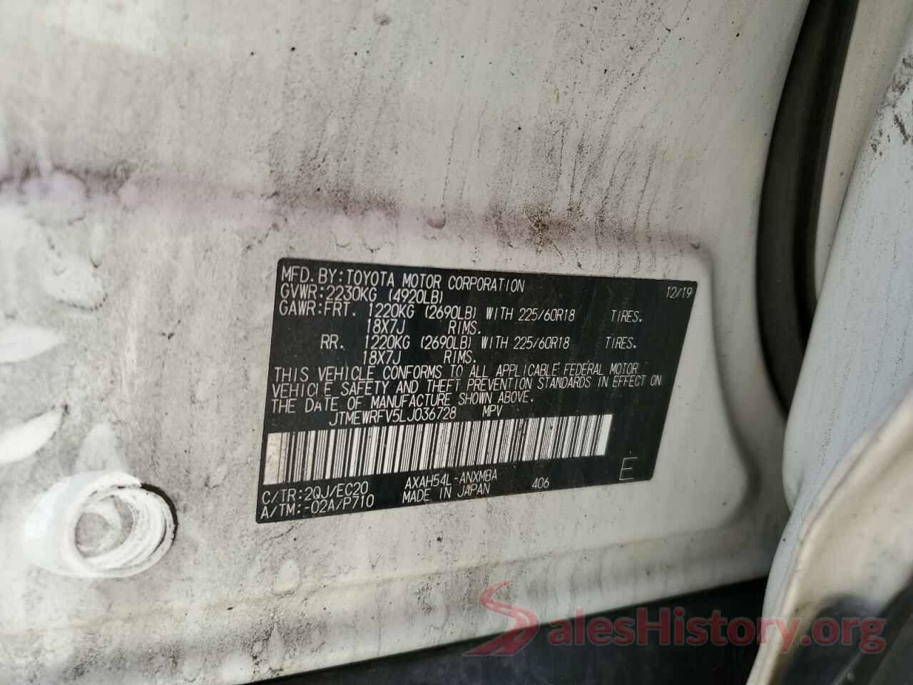 JTMEWRFV5LJ036728 2020 TOYOTA RAV4