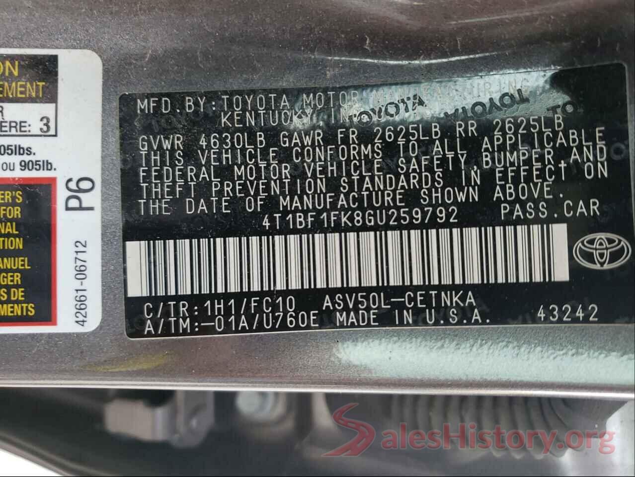 4T1BF1FK8GU259792 2016 TOYOTA CAMRY