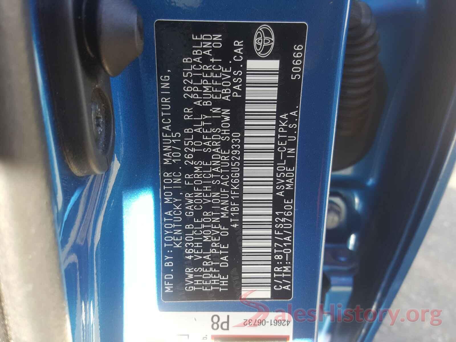 4T1BF1FK6GU529330 2016 TOYOTA CAMRY