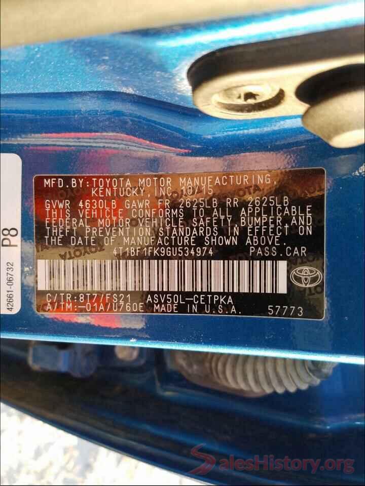 4T1BF1FK9GU534974 2016 TOYOTA CAMRY