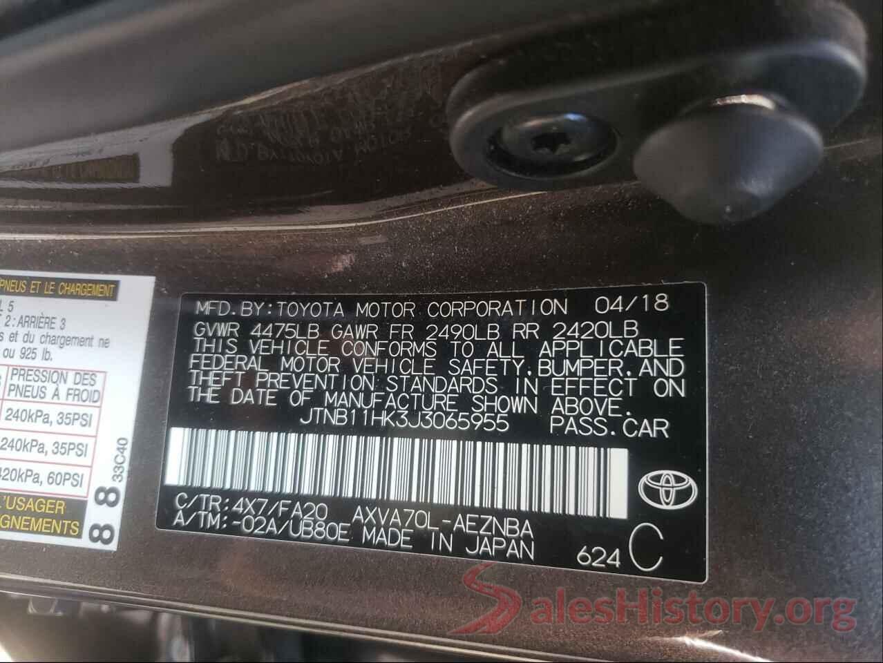 JTNB11HK3J3065955 2018 TOYOTA CAMRY