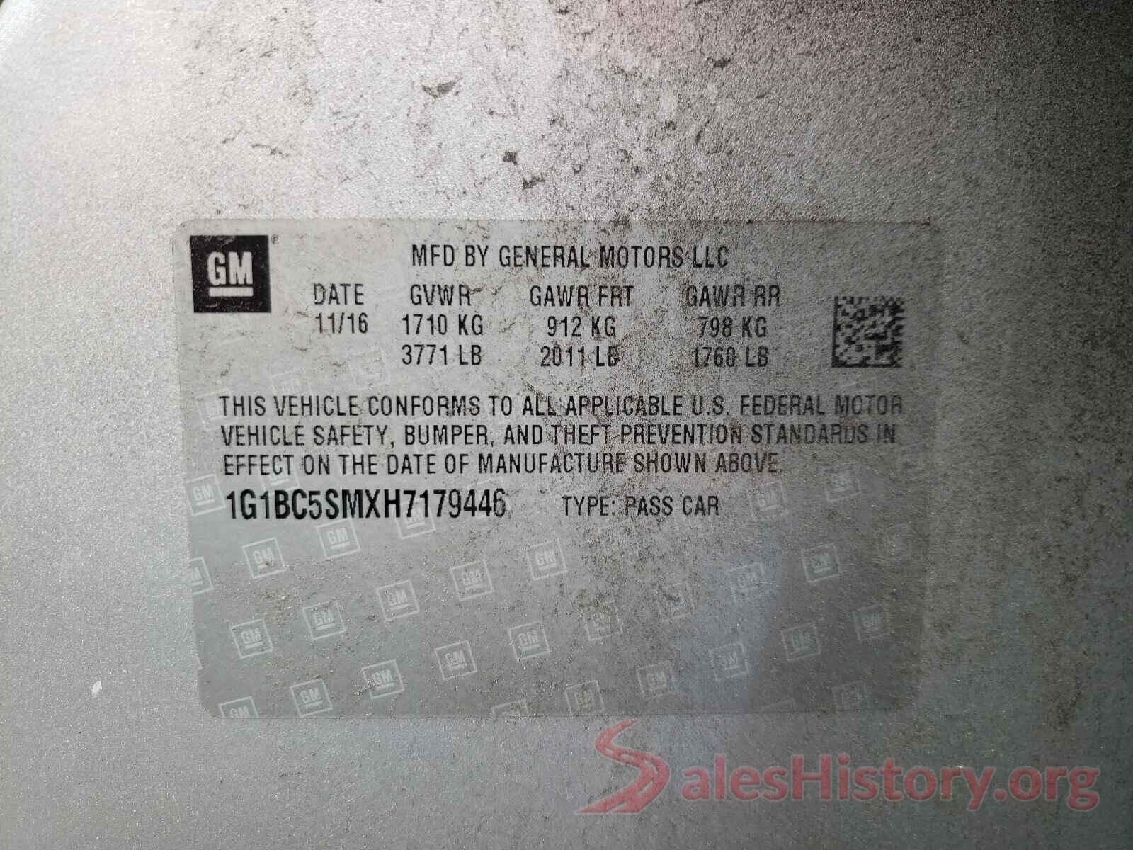 1G1BC5SMXH7179446 2017 CHEVROLET CRUZE