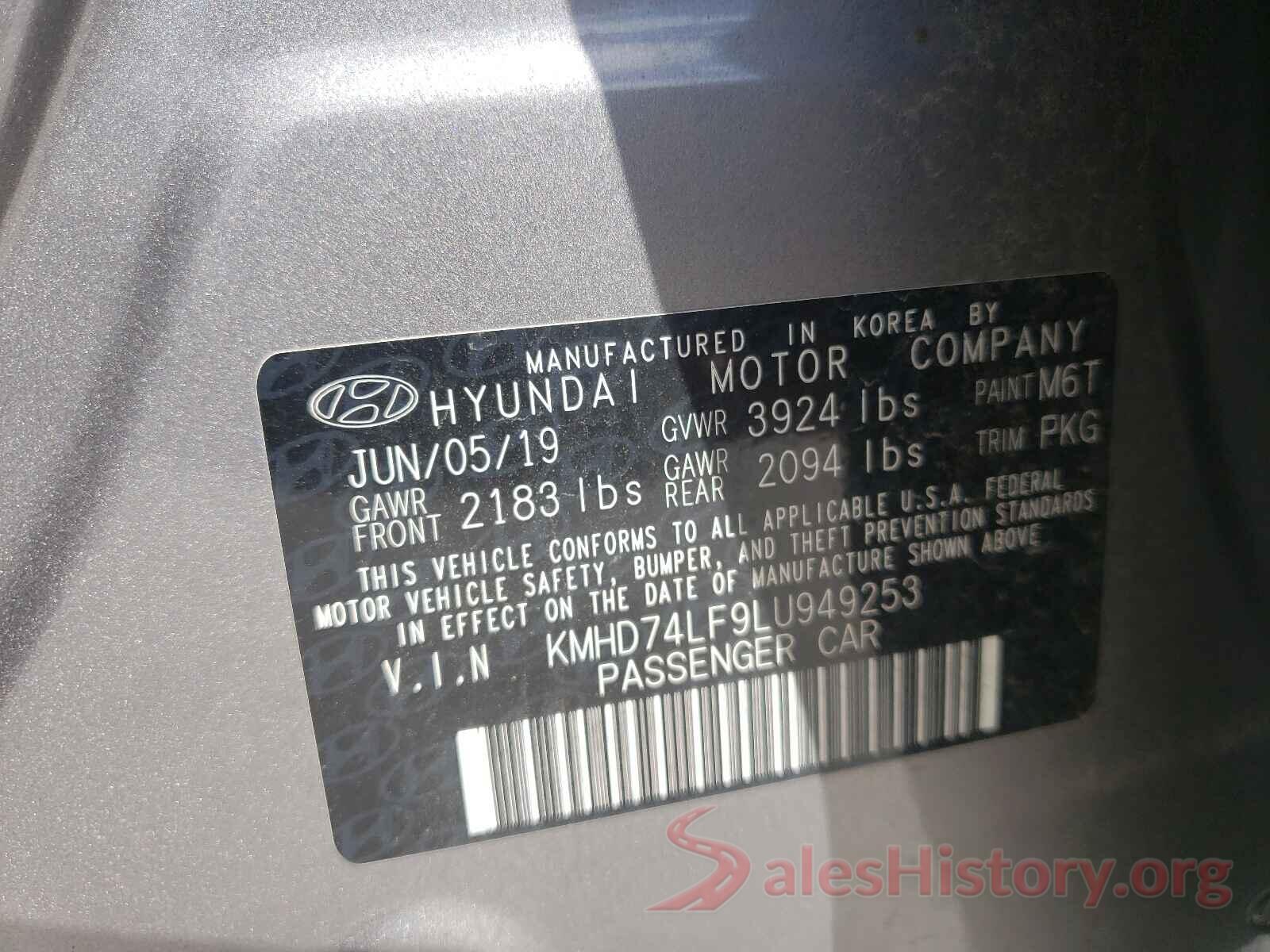 KMHD74LF9LU949253 2020 HYUNDAI ELANTRA