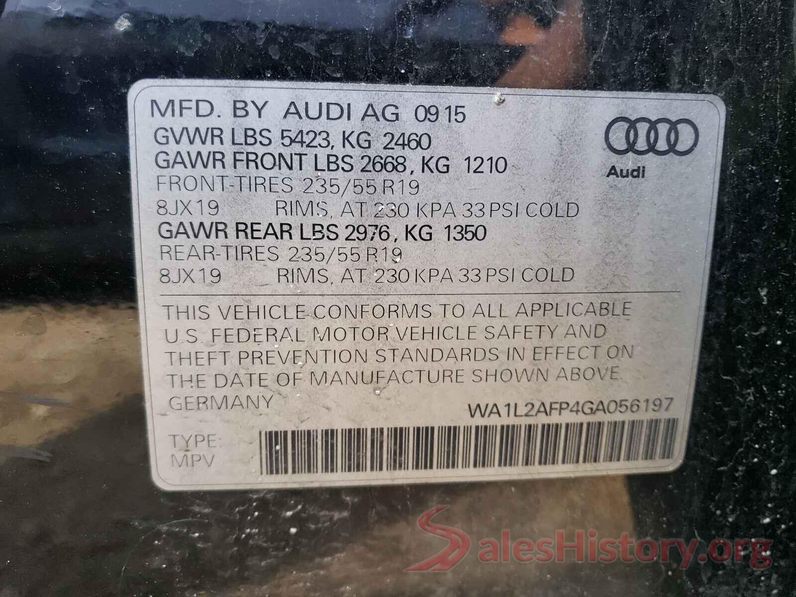 WA1L2AFP4GA056197 2016 AUDI Q5