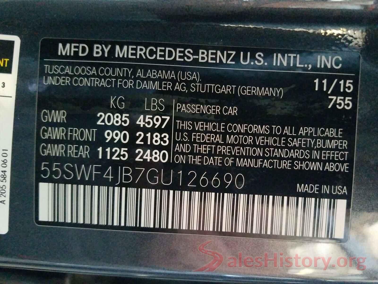 55SWF4JB7GU126690 2016 MERCEDES-BENZ C CLASS