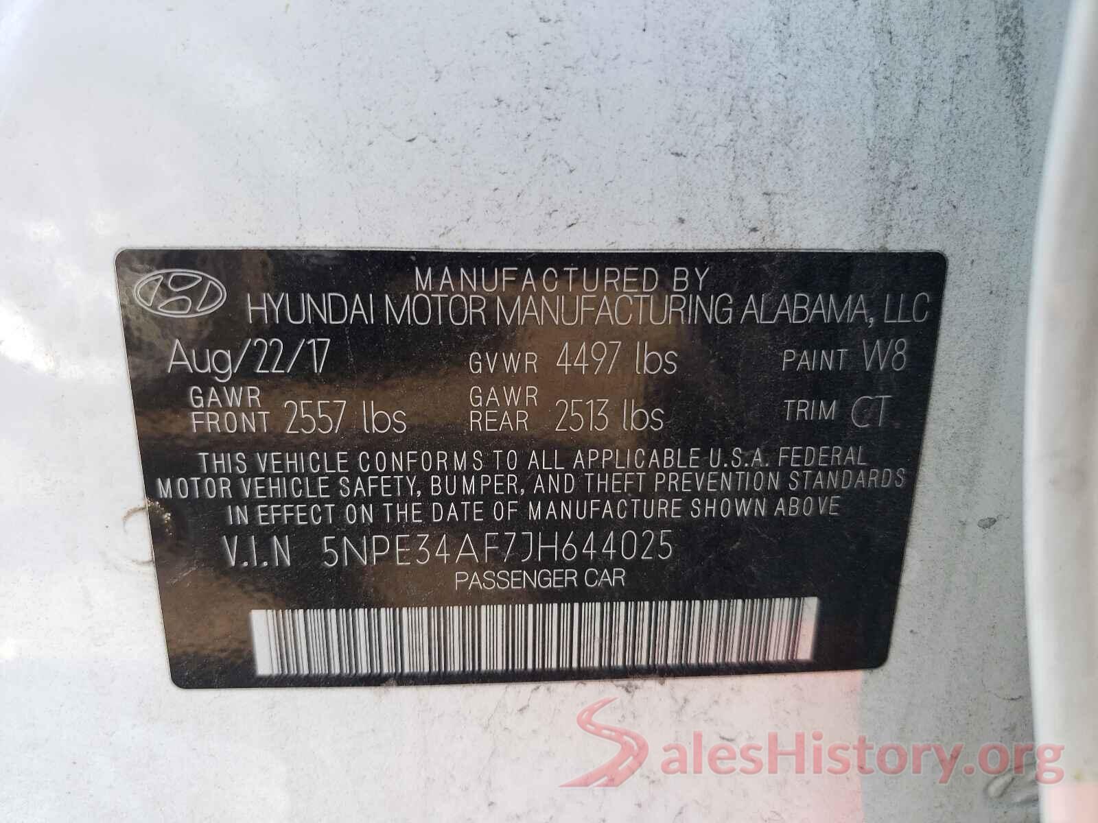 5NPE34AF7JH644025 2018 HYUNDAI SONATA