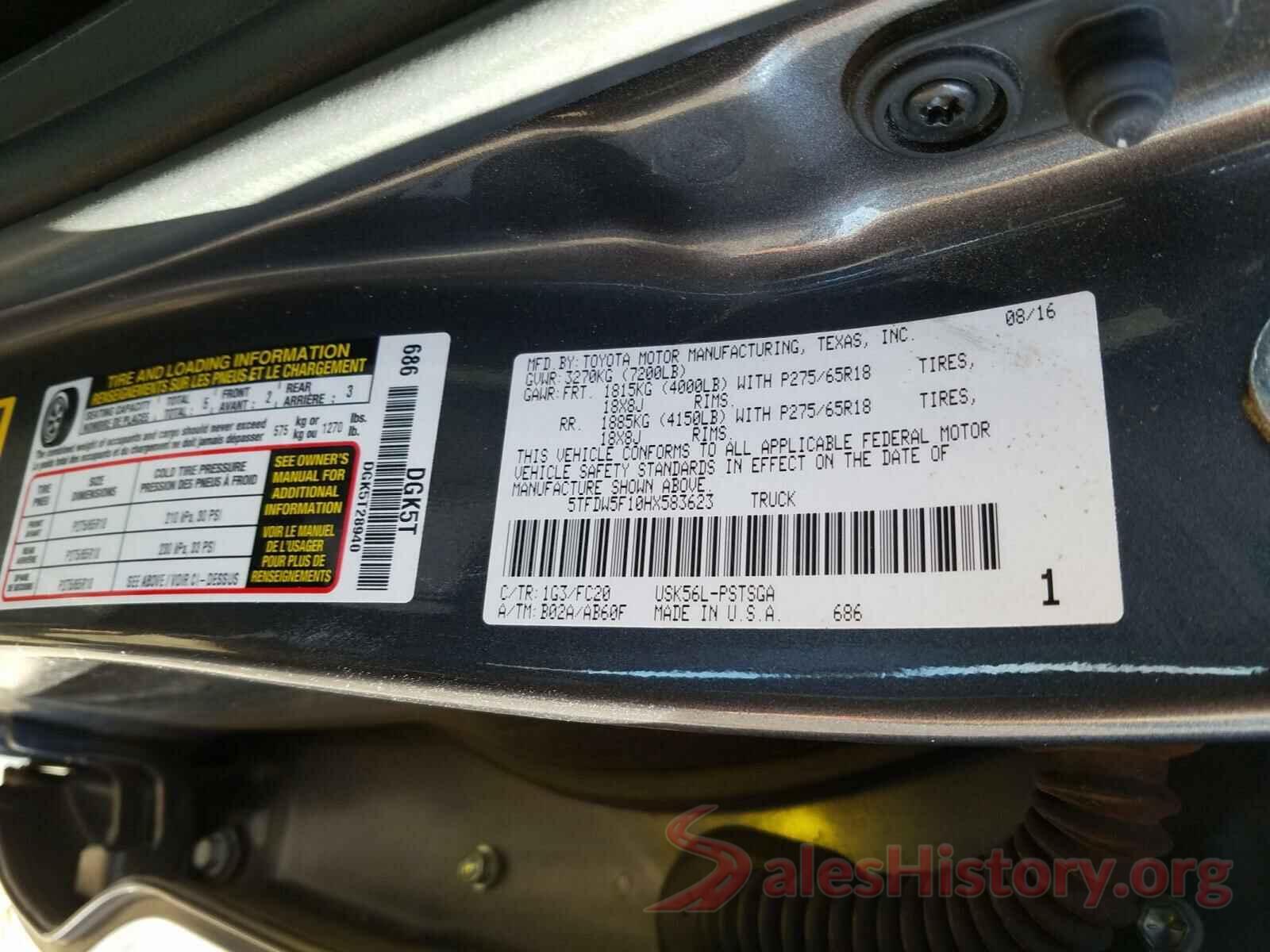 5TFDW5F10HX583623 2017 TOYOTA TUNDRA