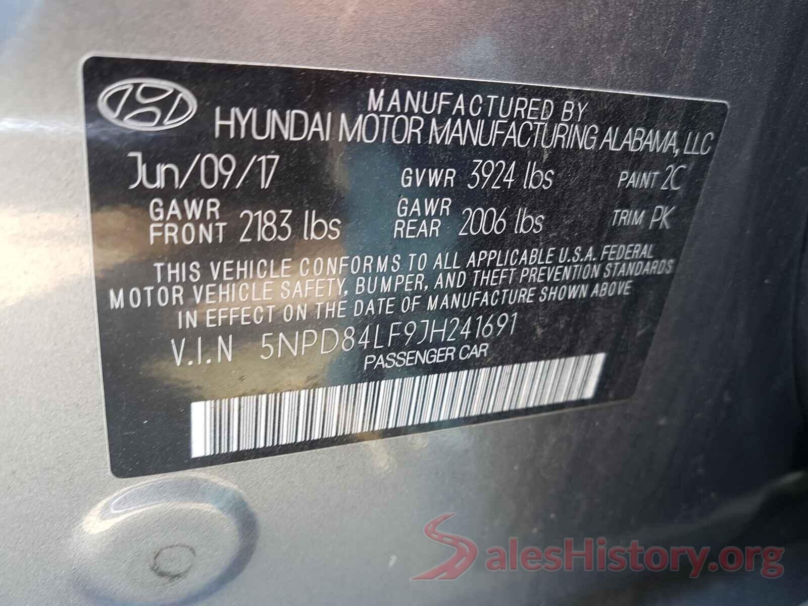 5NPD84LF9JH241691 2018 HYUNDAI ELANTRA