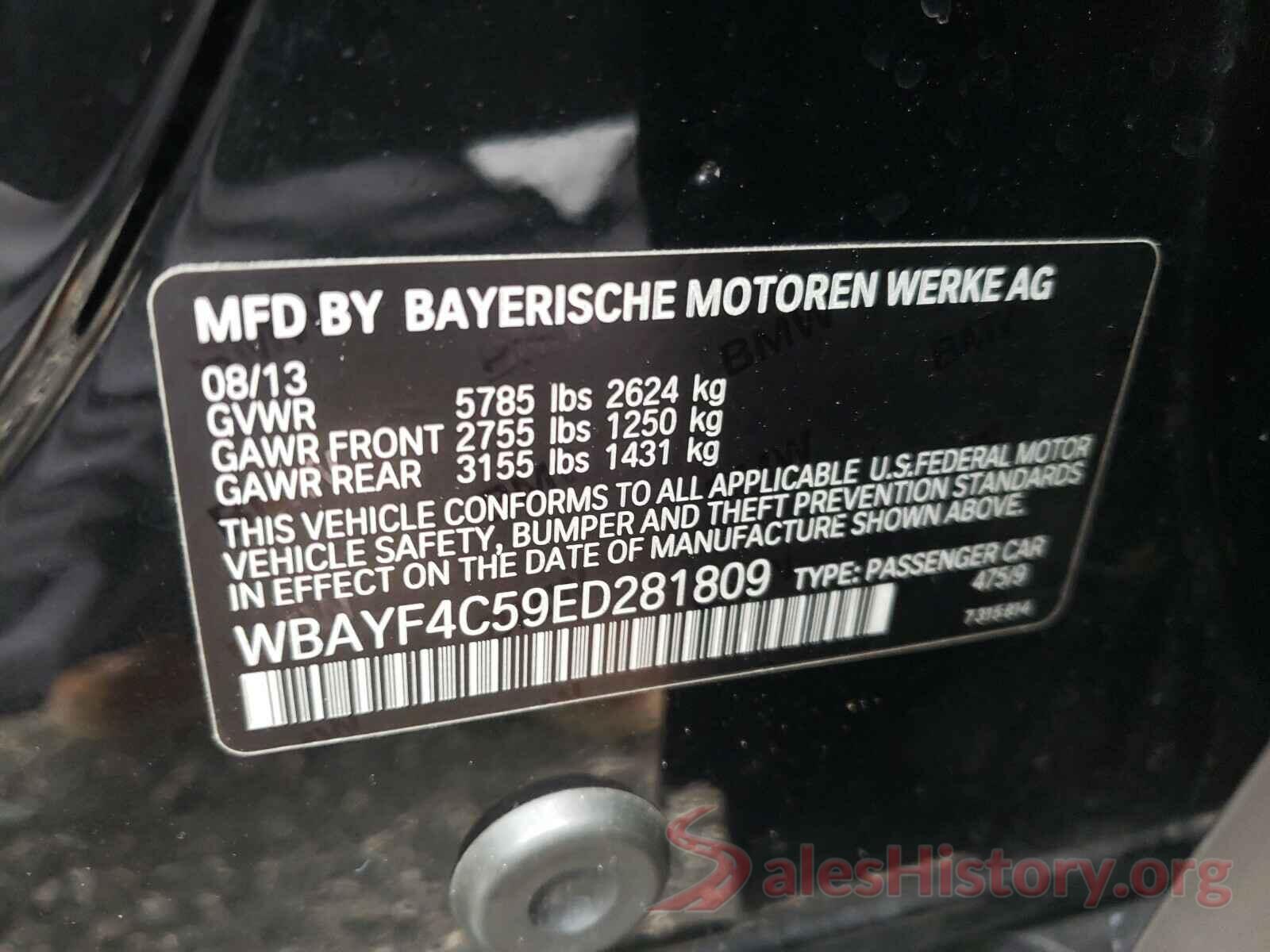 WBAYF4C59ED281809 2014 BMW 7 SERIES