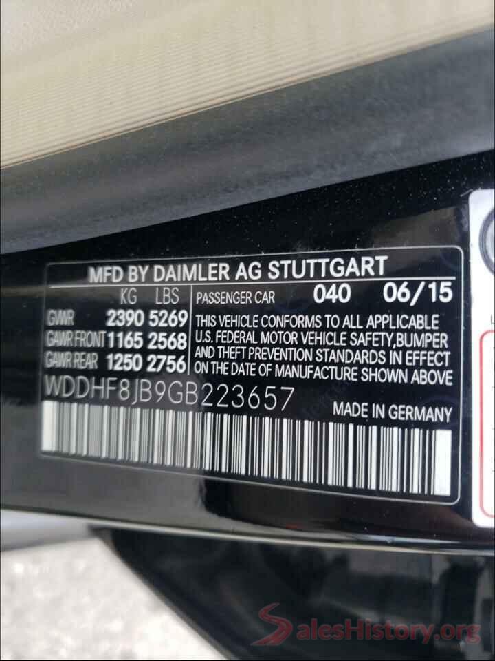 WDDHF8JB9GB223657 2016 MERCEDES-BENZ E-CLASS