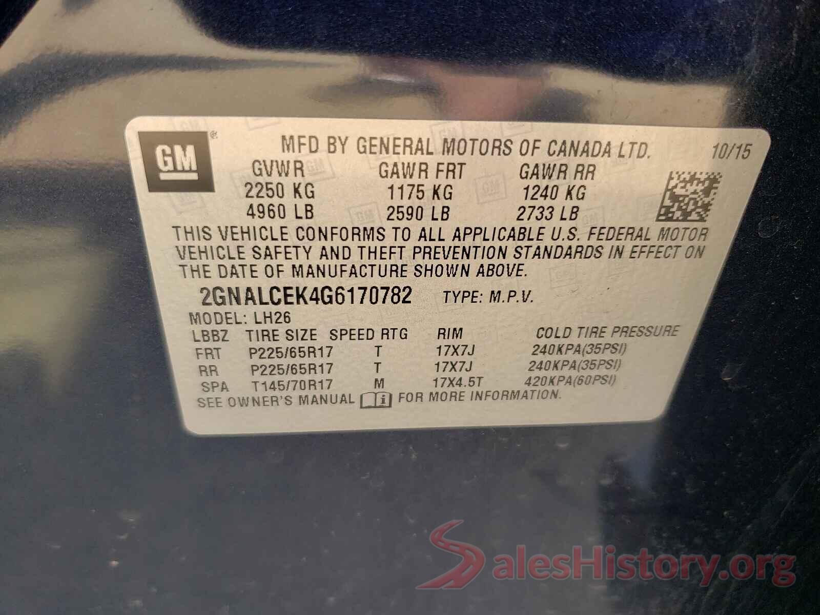 2GNALCEK4G6170782 2016 CHEVROLET EQUINOX