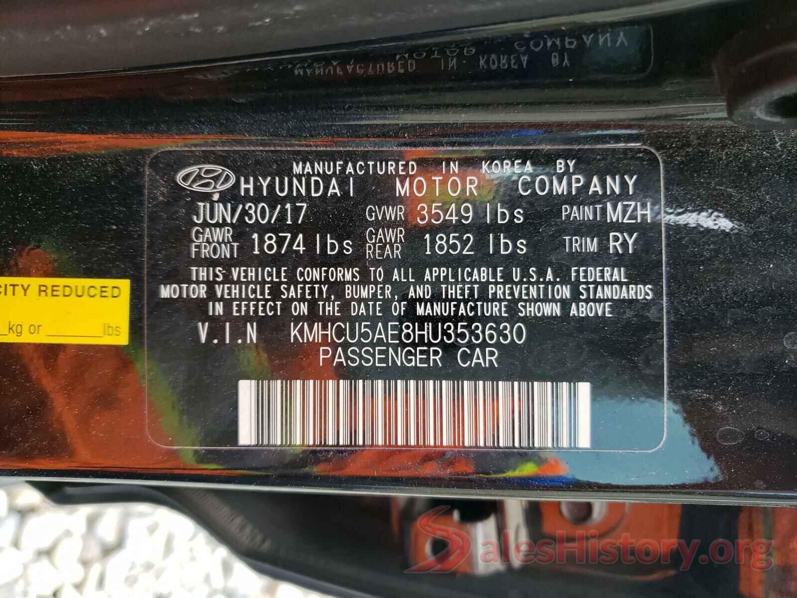 KMHCU5AE8HU353630 2017 HYUNDAI ACCENT