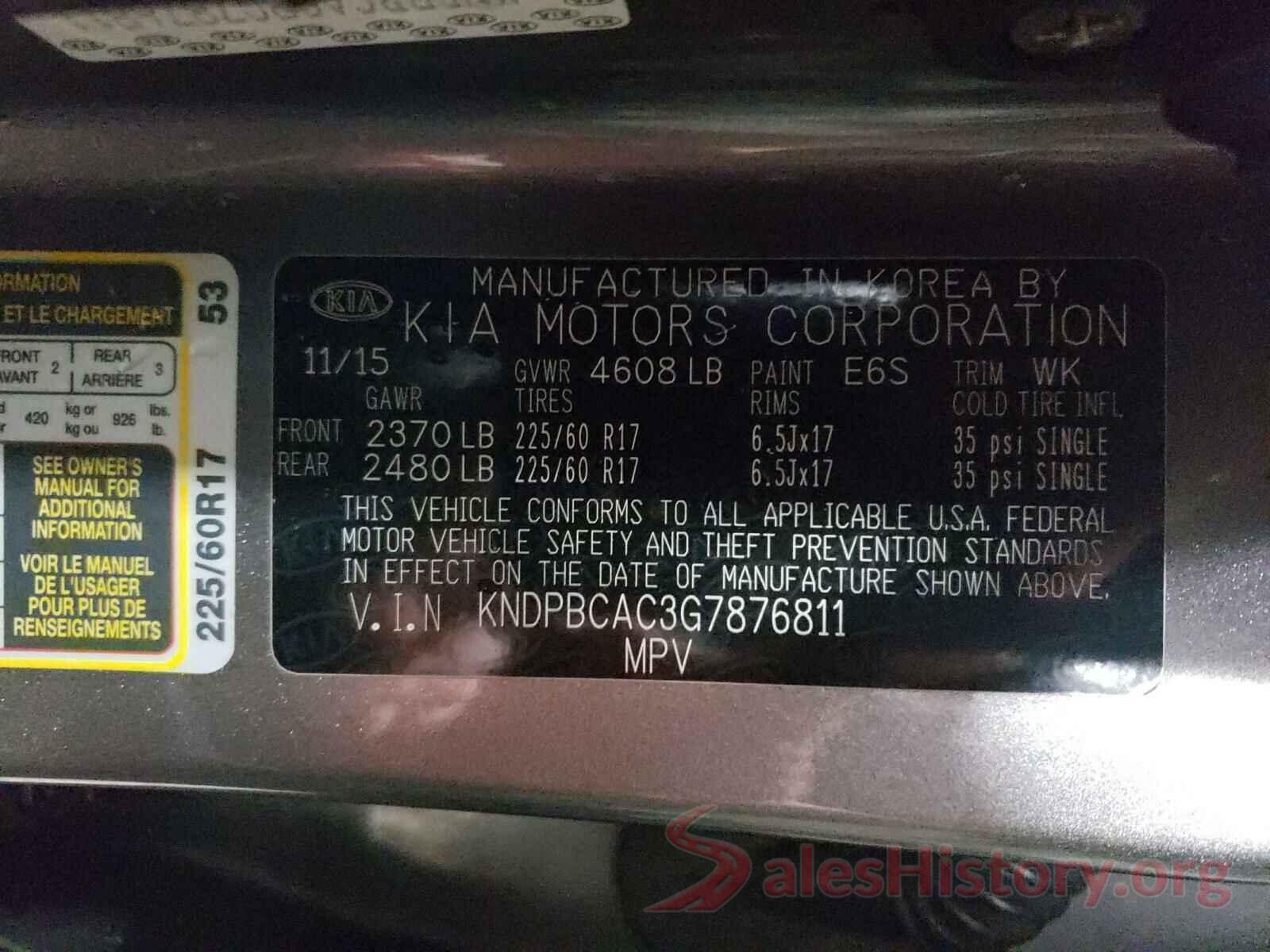 KNDPBCAC3G7876811 2016 KIA SPORTAGE