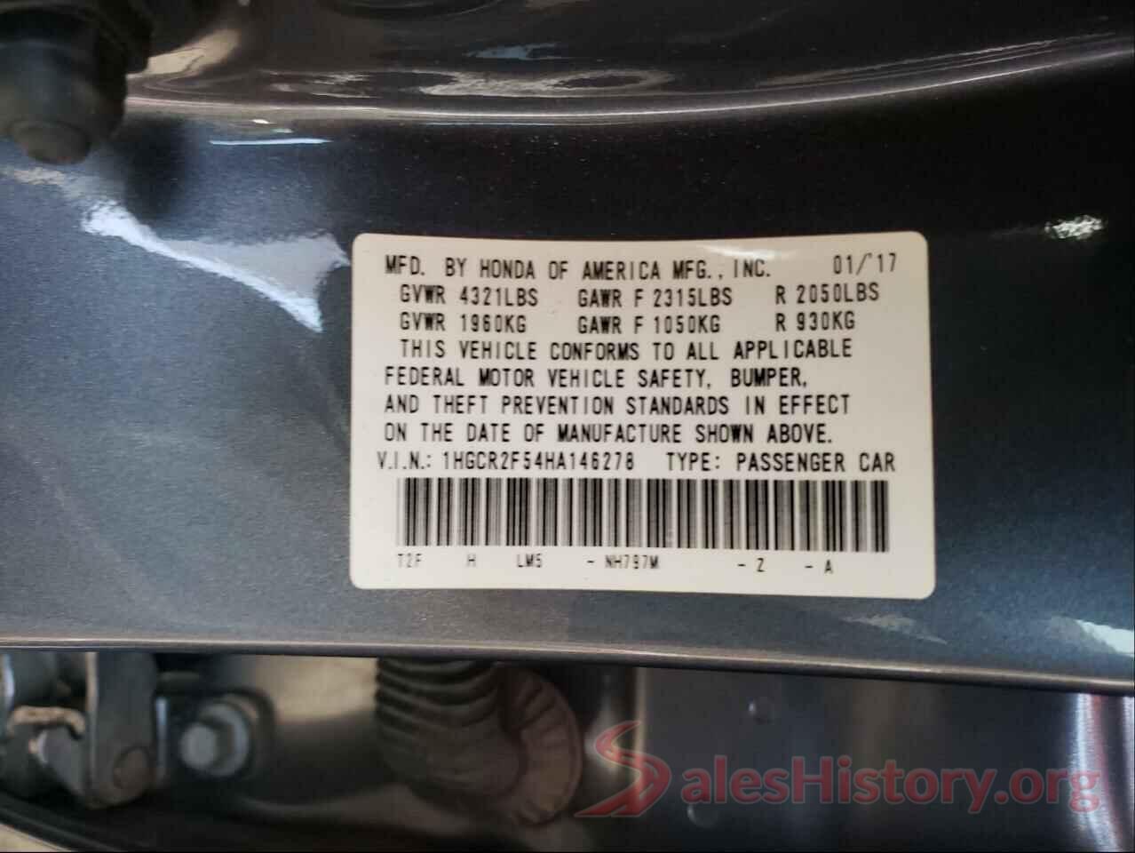 1HGCR2F54HA146278 2017 HONDA ACCORD