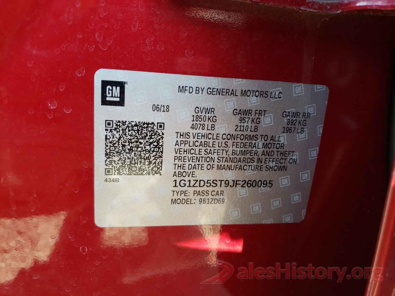 1G1ZD5ST9JF260095 2018 CHEVROLET MALIBU