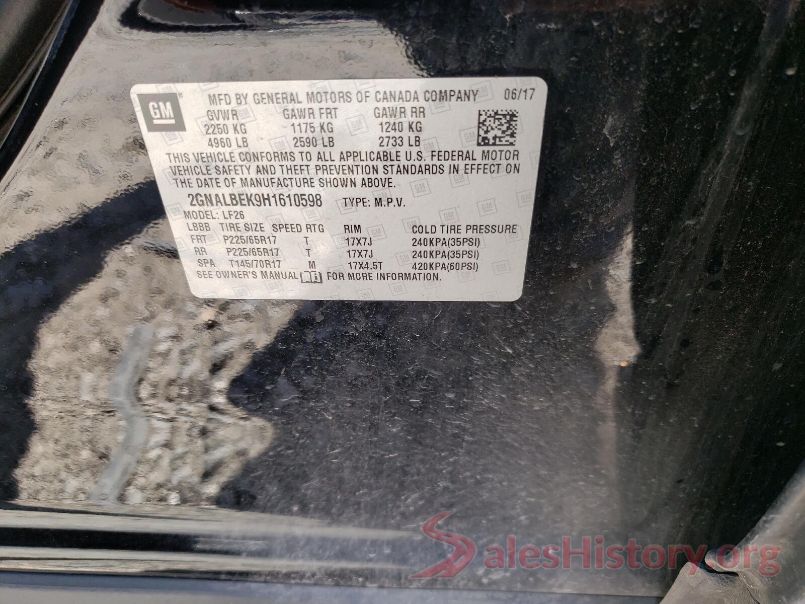 2GNALBEK9H1610598 2017 CHEVROLET EQUINOX