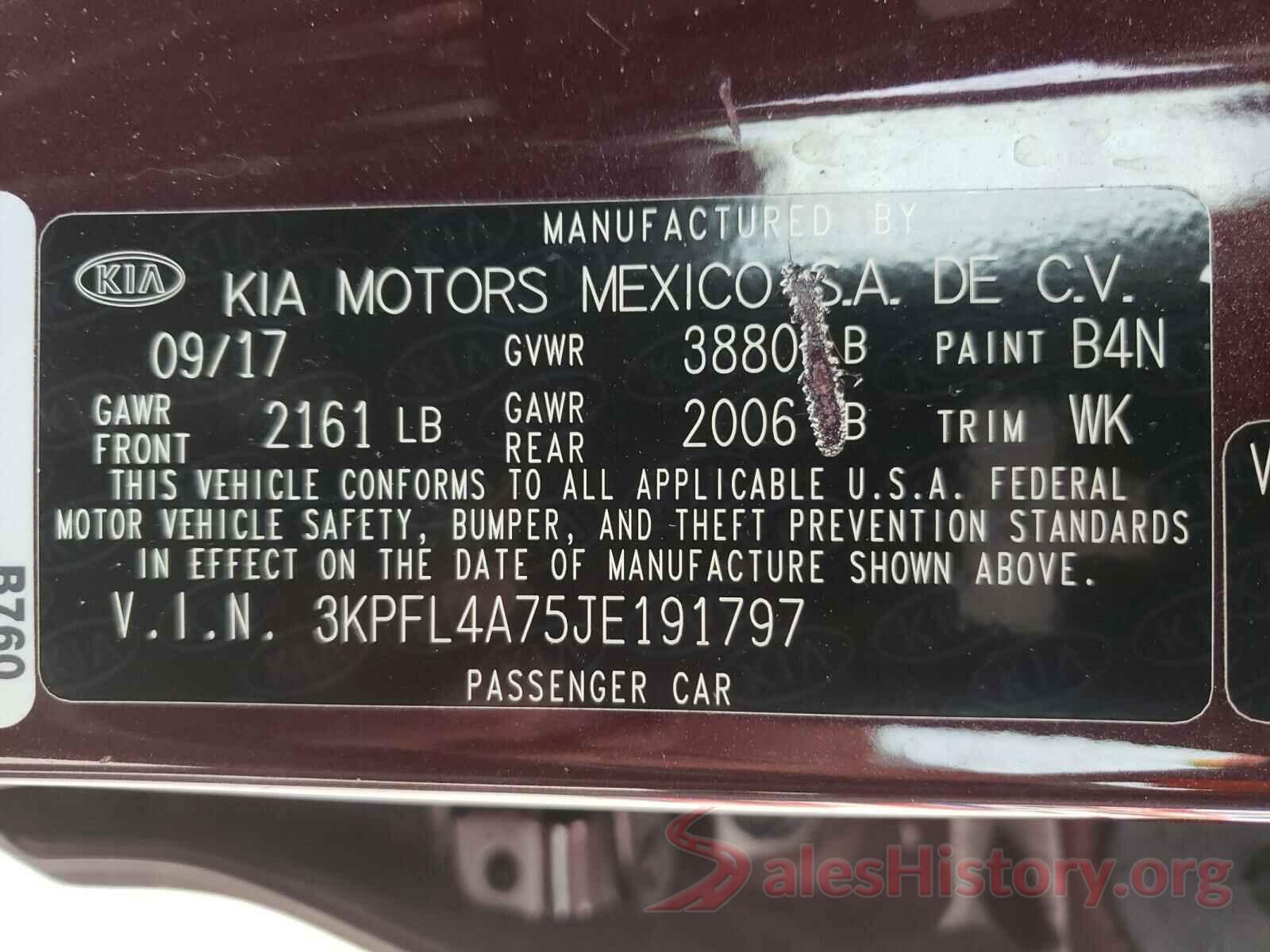 3KPFL4A75JE191797 2018 KIA FORTE