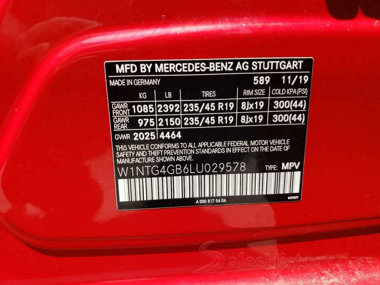 W1NTG4GB6LU029578 2020 MERCEDES-BENZ GLA-CLASS