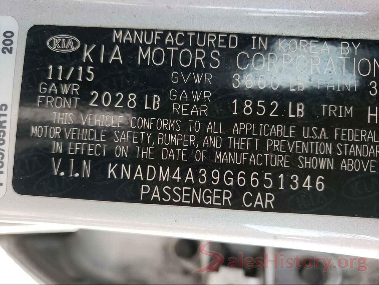 KNADM4A39G6651346 2016 KIA RIO