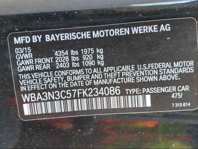 WBA3N3C57FK234086 2015 BMW 4 SERIES