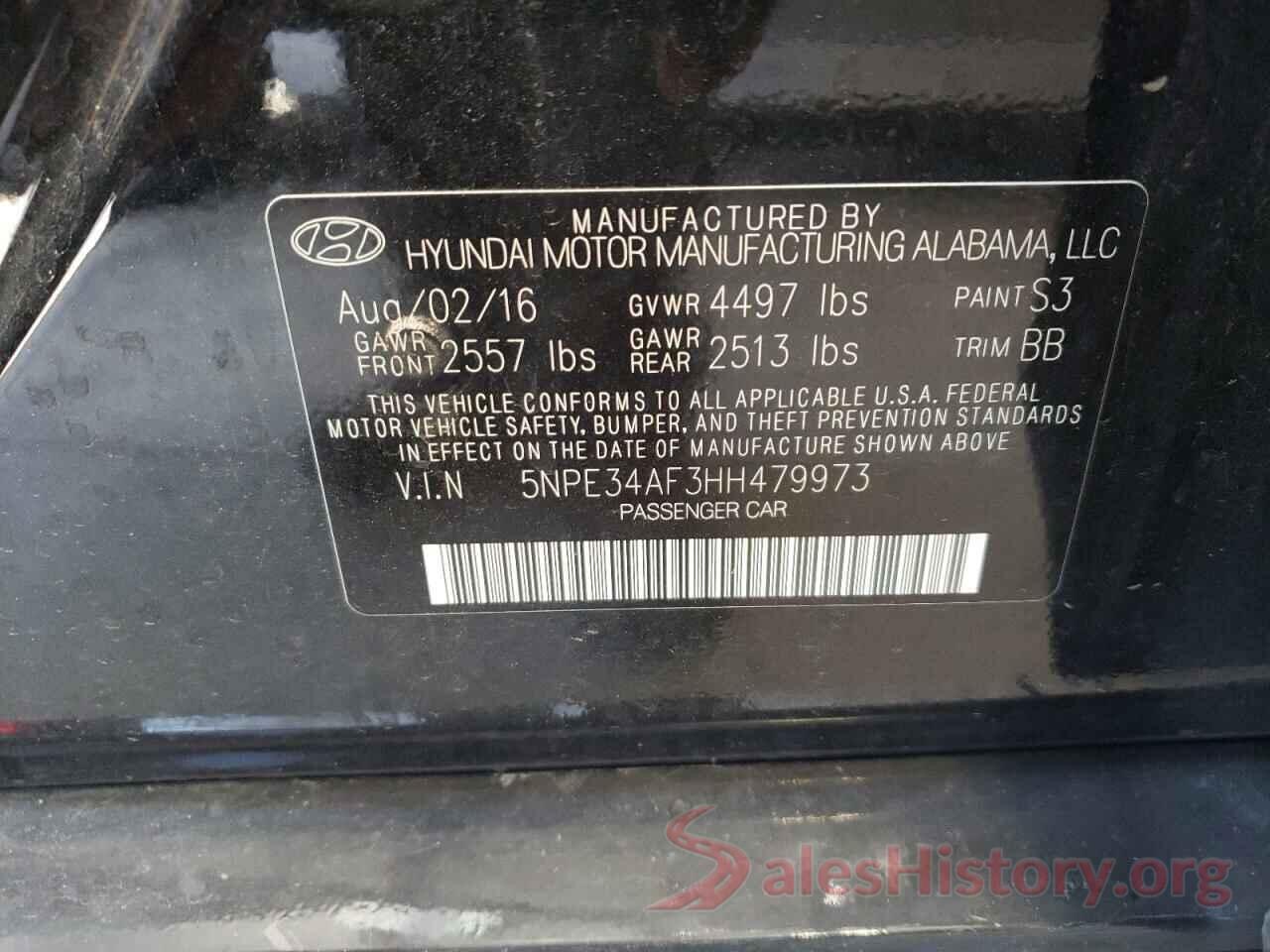 5NPE34AF3HH479973 2017 HYUNDAI SONATA