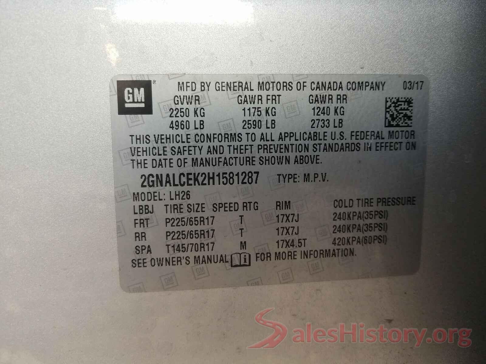 2GNALCEK2H1581287 2017 CHEVROLET EQUINOX