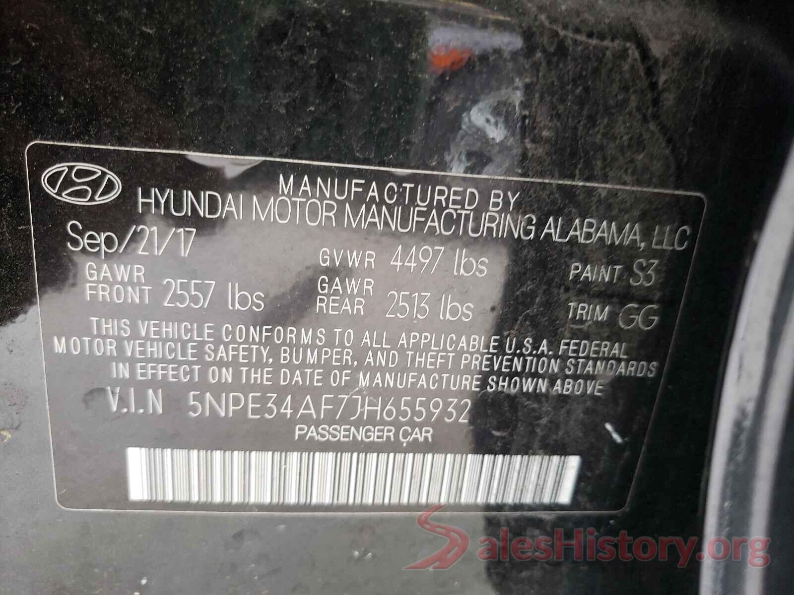 5NPE34AF7JH655932 2018 HYUNDAI SONATA