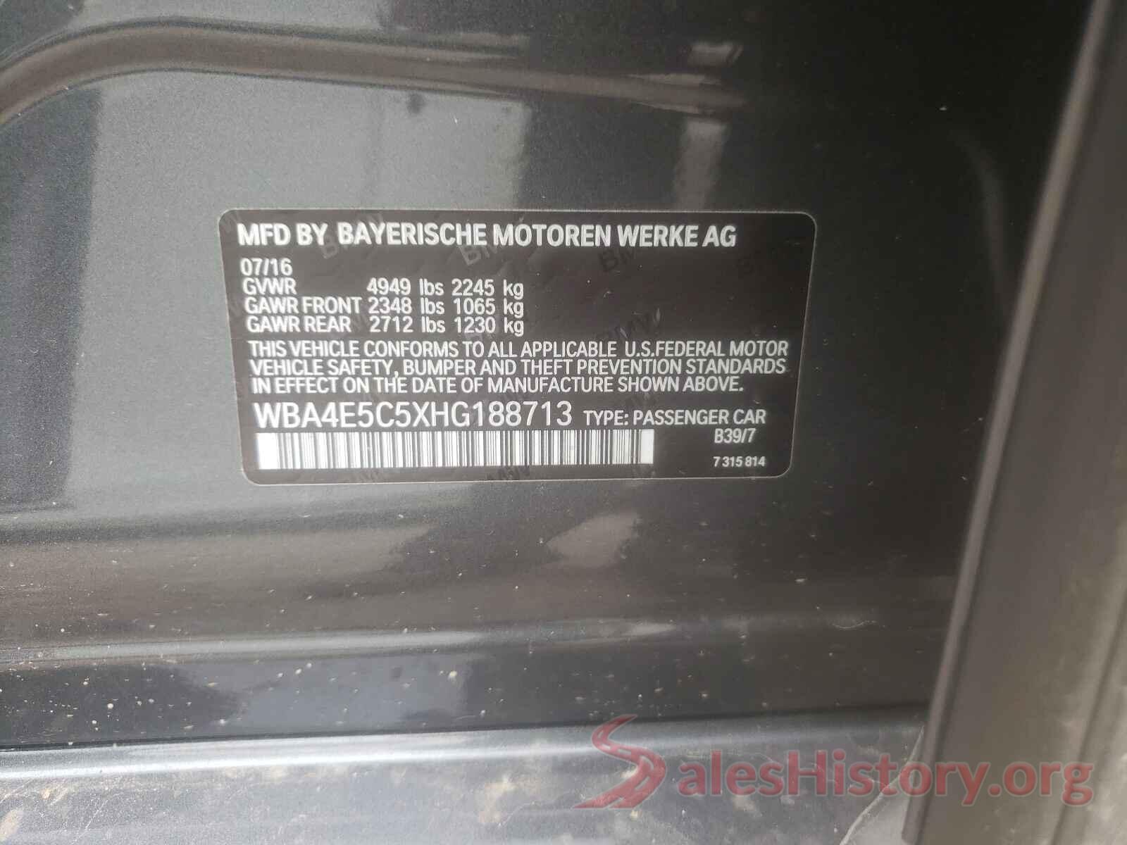 WBA4E5C5XHG188713 2017 BMW 4 SERIES