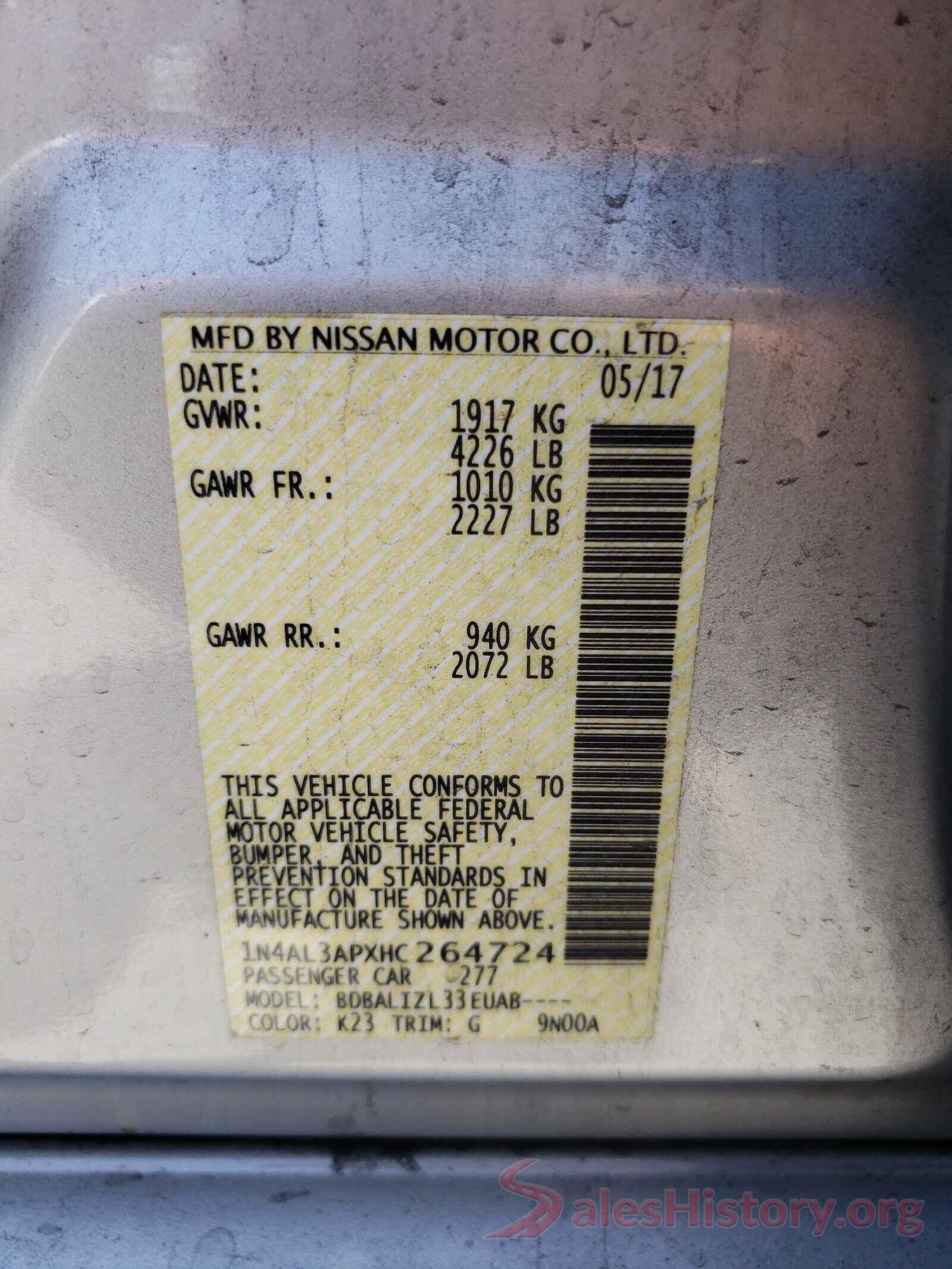 1N4AL3APXHC264724 2017 NISSAN ALTIMA