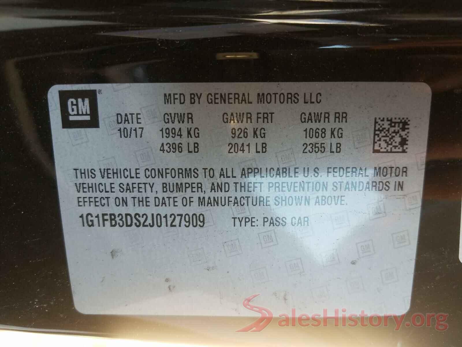 1G1FB3DS2J0127909 2018 CHEVROLET CAMARO