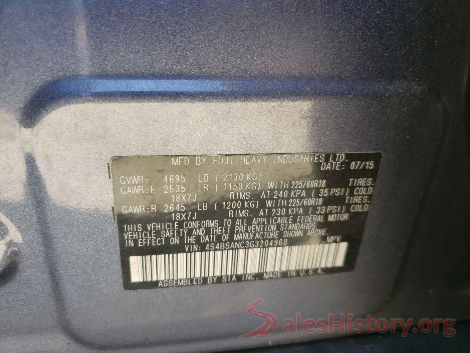 4S4BSANC3G3204968 2016 SUBARU OUTBACK