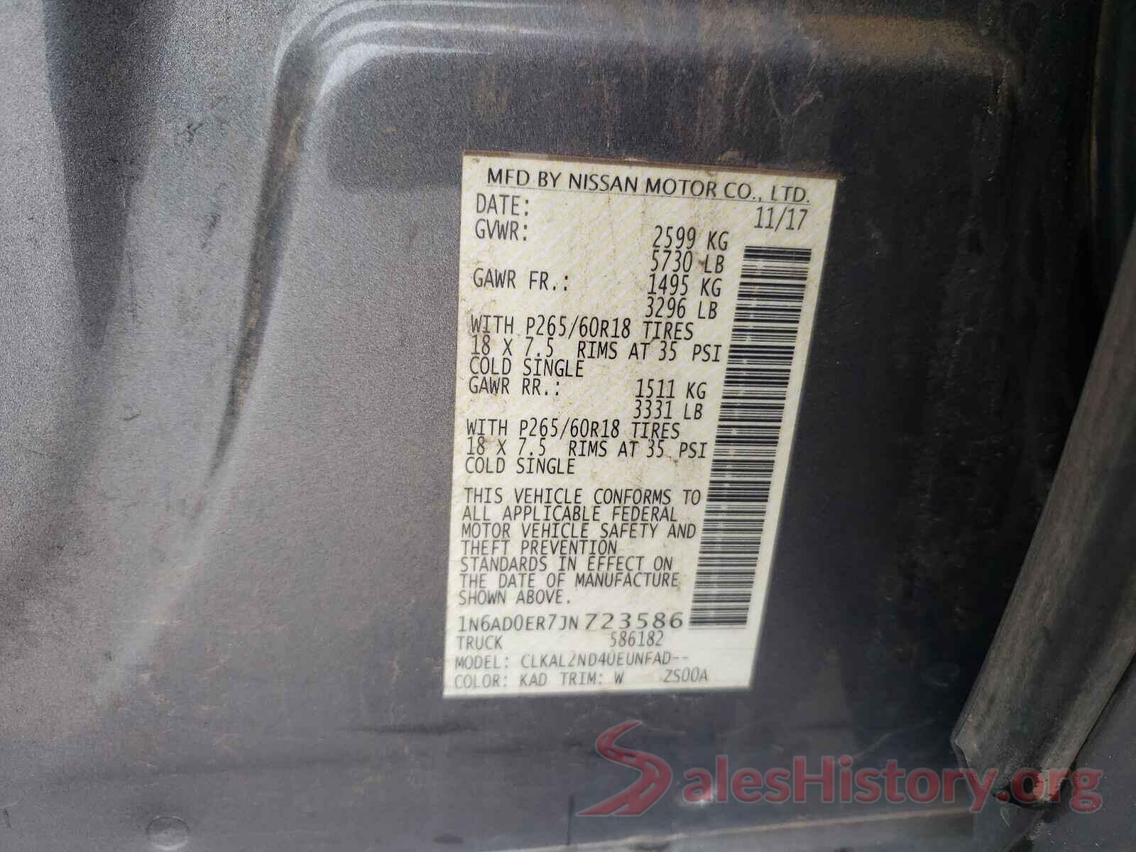 1N6AD0ER7JN723586 2018 NISSAN FRONTIER