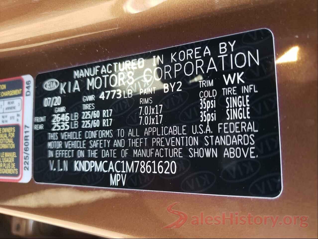 KNDPMCAC1M7861620 2021 KIA SPORTAGE